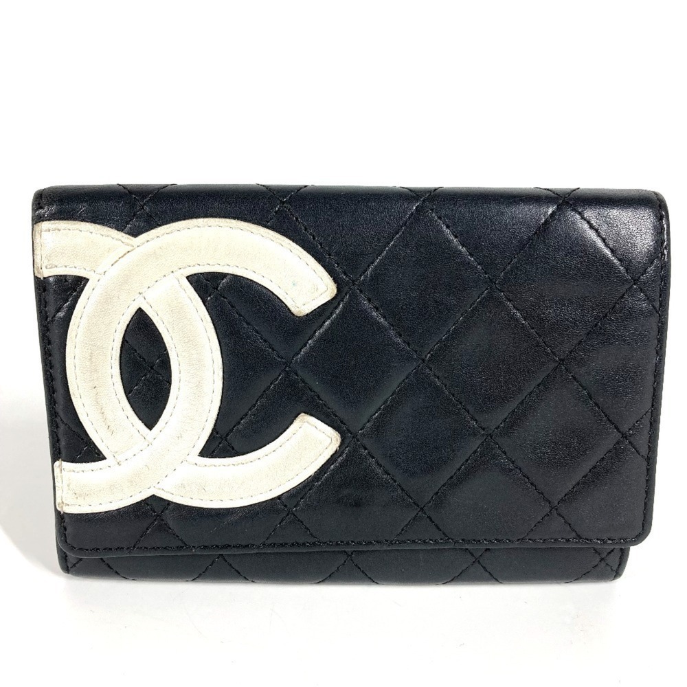 CHANEL Authentic Black Leather Logo Wallet - Picture 1 of 15